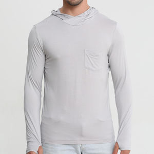 Vente en gros de sweat à capuche de pêche unisexe haute performance, séchage rapide, imperméable, respirant, protection UV, en polyester uni et soie glacée UPF pour la pêche - Product Image 1