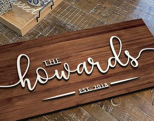 Personalized <b>Wooden</b> <b>Name</b> Plate for Home Entrance Outdoor Custom Nameplate with 3D Letters Door <b>Name</b> Plate for Home Office - Product Image 3