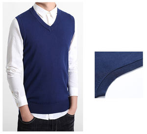 เสื้อกั๊กไหมพรมถักลายเคเบิ้ลคอวีสำหรับผู้ชาย สั่งทำโลโก้ได้ ขายส่ง ระบายอากาศได้ดี เหมาะสำหรับเล่นคริกเก็ต ใส่สบายในฤดูหนาว เสื้อแขนกุดลำลอง - Product Image 4