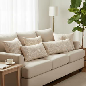 SOGA Ensemble de 6 housses de coussin géométriques Dezi Cream Modèle D0100X3Y87J-4x 45cm & 2x 30x50cm pour une touche d'élégance - Product Image 1