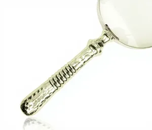 Loupe de poche en aluminium massif nickelé avec lentille grossissante pour la lecture, le soudage, les bijoux, les cartes, la décoration, les cadeaux - Product Image 3