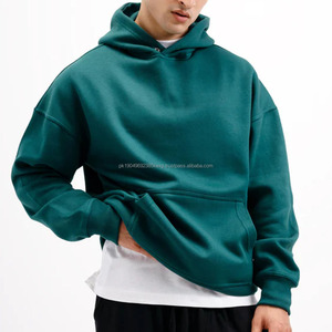 Sweat à capuche ample pour homme de qualité supérieure, en molleton de coton lourd, 100% coton mélangé, basiques pour l'hiver - Product Image 3