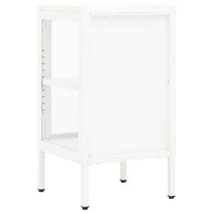 Aparador Blanco con Vidrio Templado, Tamaño Mediano, Acero con Recubrimiento en Polvo para Muebles de Salón - Product Image 5