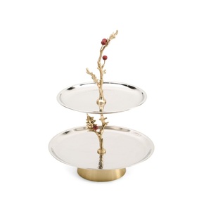 ขาตั้งเค้กโลหะตกแต่งคุณภาพสูง งานแฮนด์เมดหรูหรา ผลิตจากอะลูมิเนียมเคลือบเงิน พร้อมโลโก้สั่งทำได้ สวยงามทันสมัย อุปกรณ์สำหรับงานปาร์ตี้ - Product Image 3