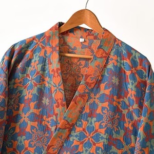 100% Cotton Gauze Floral <b>Kimono</b> <b>Robe</b> Soft Drawstring Closure <b>Long</b> Knit Loose Bathrobe Nightgown Women's Loungewear Sleepwear - Product Image 4