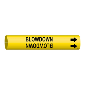 ป้ายระบุท่อ Brady BLOWDOWN แบบ Snap-On/Strap-On สำหรับท่ออุตสาหกรรม ANSI/ASME A13.1 - Product Image 1