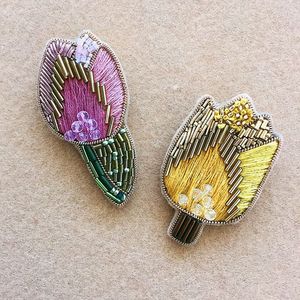 เข็มกลัดปักลายประณีตประดับลูกปัด คริสตัล และเลื่อม สำหรับผู้หญิงและทุกเพศ เหมาะสำหรับงานแต่งงาน - Product Image 4