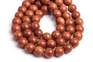 ลูกปัดหินโกลด์สโตนสีน้ำตาลสำหรับทำเครื่องประดับ สร้อยข้อมือ สร้อยคอ งานฝีมือ DIY หินธรรมชาติประกายวิบวับ - Product Image 6