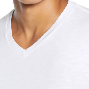 Camisetas de manga corta 100% algodón estampadas para hombre, cuello en V, ajuste holgado, transpirables y ligeras. - Product Image 6