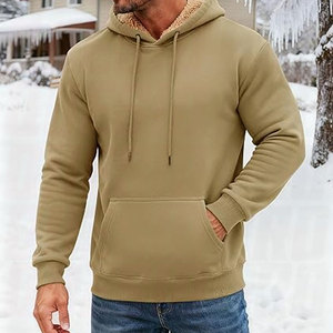 Winter Ready Mens Heavy Sherpa Fleece Lined Hoodie Thick Pullover Hooded Sweatshirt Stitch Oem Screen Printing Hoodies - Product Image 2