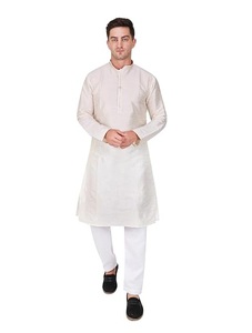 <b>Men</b> Kurta <b>Pajama</b> Set White Traditional Ethnic Wear Casual Outfit Ankle Length Regular Fit India Pakistan Style - Product Image 1