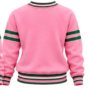 Sudadera Gráfica Rosa para Mujer con Estampado de Corazones, Cuello y Puños de Punto Acanalado, Manga Larga, Estilo Casual, Jersey de Cuello Redondo para Dama - Product Image 2