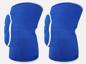 Blue Knitted <b>Knee</b> <b>Pads</b> Breathable Pull-On Universal Protection All Seasons Unisex - Product Image 3
