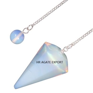 Superventas Piedras naturales Cristales Copo de nieve Obsidiana Curación 6 Piedra lateral Radiestesia Péndulo de piedras preciosas para la venta - Product Image 3