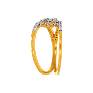 Bague en diamant Kite Luminance, design ouvert moderne, bague en diamant en forme de cœur en or jaune 18 carats pour femmes, cadeau d'anniversaire de luxe - Product Image 4