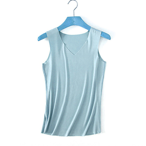 Camiseta sin mangas para mujer, estilo casual, para gimnasio, 100% algodón, color sólido, transpirable. - Product Image 1