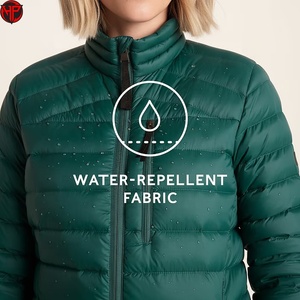 Veste d'hiver matelassée légère et pliable pour femme, en duvet vert, col montant, fermeture éclair, idéale pour l'extérieur - Product Image 4