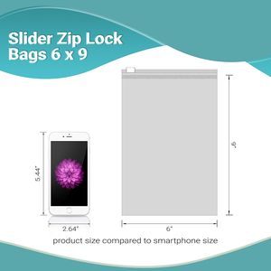 Confezione 250 sigillo scorrevole sacchetti richiudibili 6X9 in polietilene trasparente 2.75 Mil per esigenze sanitarie del servizio alimentare industriale - Product Image 3