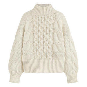 Sudadera de cuello alto para mujer, holgada, de algodón, manga larga, personalizada, para gimnasio, entrenamiento, atlética, informal, ropa de calle, cálida - Product Image 3