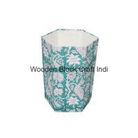 Poubelle à couvercle roulant écologique à imprimé floral, capacité personnalisable, pour usage domestique et extérieur