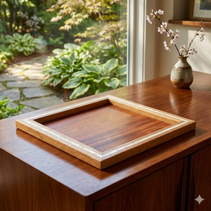 Mother Pearl Inlaid Engraved Bohemian Wooden Square Tray Multifunction for Living Room Desk Serving Chocolate Candy Tea <b>Coffee</b> - Product Image 1