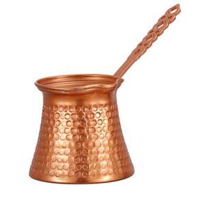 Copper Turkish Coffee Pot Cezve Ibrik With Spoon Traditional Design Hand Hammered Metal Coffee <b>Maker</b> - Product Image 1