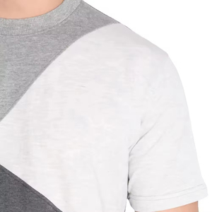 Ensemble T-shirt et short gris pour homme, 100 % coton, décontracté, respirant, taille élastique, motif géométrique, 2026 - Product Image 5