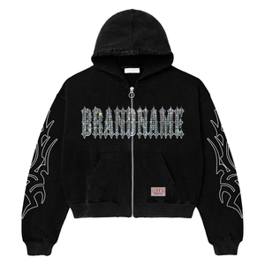 Custom Graphic Men's <b>Black</b> Zip-Up <b>Hoodie</b> With Jason Voorhees Print Oversized Streetwear French Terry Hooded Sweatshirt Autumn - Product Image 2