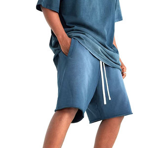 Shorts de jogging pour hommes personnalisés, délavés à l'acide, style streetwear, couleur unie, effet usé, écologiques, séchage rapide, OEM - Product Image 5
