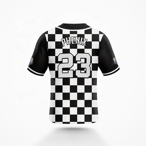 Best Quality Custom Black White <b>Baseball</b> Softball Jersey 100% Polyester Quick-Dry Moisture-Wicking Breathable Plus Size - Product Image 6