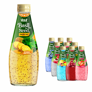 Boisson aux graines de basilic ananas 290ml - VINUT Vietnam, OEM/ODM, sans sucre, graines de chia, échantillon gratuit, prix d'usine - Product Image 1