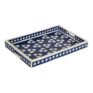 Hot Selling Luxury Handcrafted Bone Inlay Serving Tray Unique Bone <b>Mosaic</b> Pattern Single <b>Piece</b> Bone Work Decorative Tray - Product Image 1