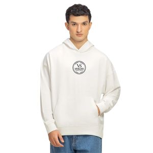 Sudadera con Capucha para Hombre, Corte Holgado, Blanca, Tejido French Terry, Estampado Delantero y Trasero, Ropa Casual Urbana, OEM, ODM, Venta al Por Mayor - Product Image 3