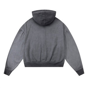 Sweat à capuche délavé pour homme, 100 % coton, écologique, automne, ODM, décontracté, personnalisation de marque, vente en gros - Product Image 4