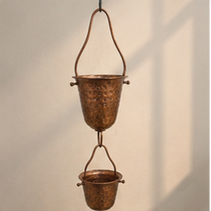 โซ่ทองแดงตกแต่งสวนกลางแจ้ง ประดับตกแต่งน้ำไหลแบบแขวน สไตล์หรูหรา - Product Image 2