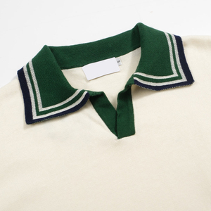 Camiseta de Punto Vintage Personalizada para Hombre, Cuello Redondo, Manga Corta, Corte Ajustado Retro, Viscosa/Poliéster, con Bolsillo - Product Image 3