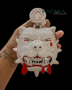 Pendentif cochon en diamant de laboratoire, argent 925 plaqué rhodium, forme animale, breloque hip-hop, cadeau unisexe - Product Image 1