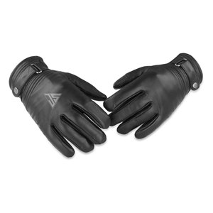 Gants en cuir de chèvre véritable, gants chauds d'hiver avec doublure en polaire, gants noirs chauds pour l'extérieur, compatibles avec les écrans tactiles - Product Image 2