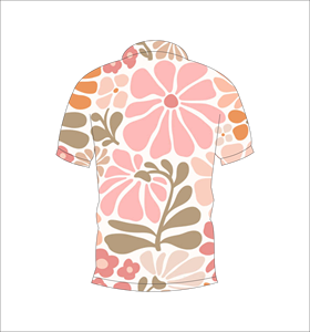 เสื้อโปโลพิมพ์ลายดอกชบาพาสเทลแบบกำหนดเอง เนื้อผ้าระบายอากาศ น้ำหนักเบา เหมาะสำหรับทีมกอล์ฟ แขนสั้น พิมพ์ลายแบบซับลิเมชั่น ลายดอกไม้เขตร้อน - Product Image 3