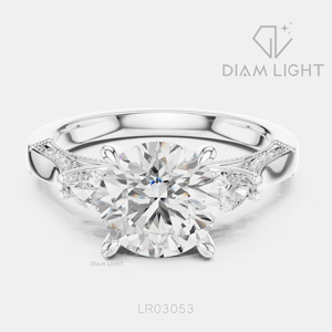 Bague de fiançailles et d'anniversaire fantaisie en or blanc 14 carats avec diamant de laboratoire rond de 2,00 carats, couleur F+, clarté VS+, certifié IGI - Product Image 1
