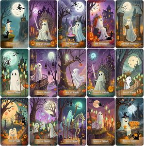 Baraja <span class=keywords><strong>de</strong></span> <span class=keywords><strong>Cartas</strong></span> Oráculo <span class=keywords><strong>Fantasma</strong></span> Encantado - Ilustraciones Místicas en Morado Suave, <span class=keywords><strong>Cartas</strong></span> Espirituales para Adivinación - Product Image 5