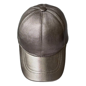 2026 Good Supplier New Design Easy To Wear High-Quality Premium Metallic Genuine Leather Baseball Cap For Men And Women - Product Image 1