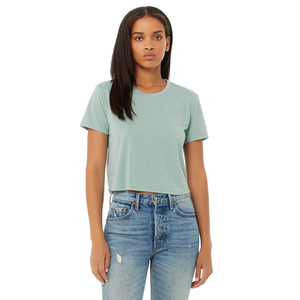 OEM Custom Logo Women's <b>Crop</b> <b>Top</b> <b>Silk</b>/Cotton Jersey T-Shirt Breathable Quick Dry High Quality Casual for Summer Season Wholesale - Product Image 1
