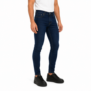 Custom <b>Men</b> <b>Stretch</b> Slim Fit Denim Jeans Fitted Skinny Denim Jeans Pants Five Pocket Casual Denim Jeans Trousers Solid Colour - Product Image 3