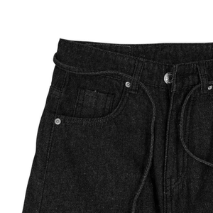 Pantalones Vaqueros Rectos Holgados para Hombre, Estilo Urbano Hip Hop, Lavados y Desgastados, Tela Orgánica Resistente, con Logotipo Personalizado, Unisex - Product Image 2