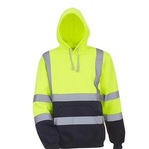 Sudadera con capucha de alta visibilidad amarilla 5XL para hombre, jersey de manga larga, sudadera superior, abrigo de seguridad reflectante - Product Image 2