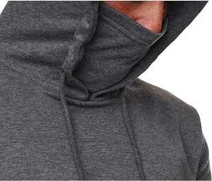 Hoodies personnalisés pour hommes, respirants, en polaire Ninja 350g, haute qualité, 100% coton, couleur unie, masque intégré, hiver, teinture unie - Product Image 3