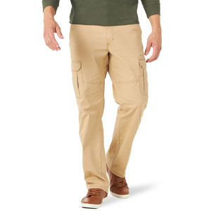 Pantalones Cargo Caqui para Hombre, Corte Recto, Múltiples Bolsillos, Pantalones Casuales de Algodón, Cintura Media, Cierre de Botones, para Primavera - Product Image 1