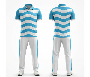Modern <b>Cricket</b> Uniform Set with Digital Sublimation Print | Men Women Youth <b>Cricket</b> Wears Polo Shirt and Trouser Full Team - Product Image 2