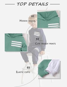 Ensemble de survêtements pour enfants en gros, collection printemps |   Sweat-shirt et pantalon à col rond pour enfants, ensemble de survêtement en coton pour le printemps |   Sweat-shirt décontracté - Product Image 5